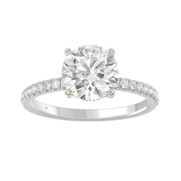 14K WHITE GOLD 2 1/4CT ROUND DIAMOND LADIES RING (CENTER STONE ROUND DIAMOND 2CT)