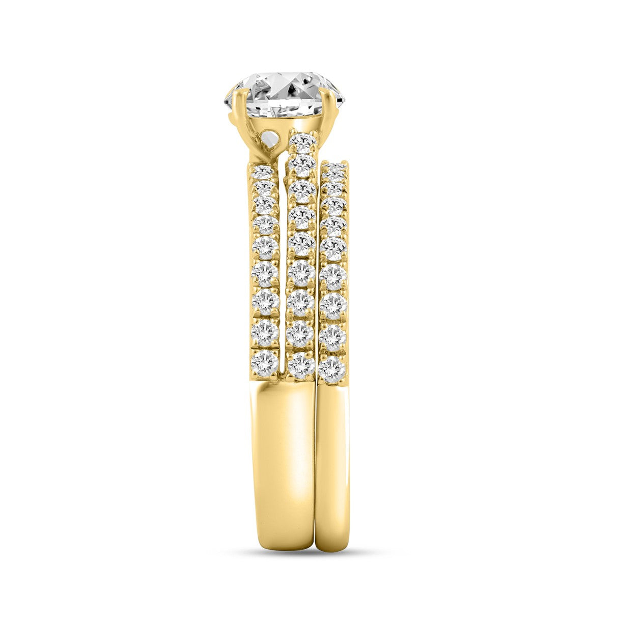 14K YELLOW GOLD 1 3/4CT ROUND DIAMOND BRIDAL SET (CENTER STONE ROUND DIAMOND 1CT)