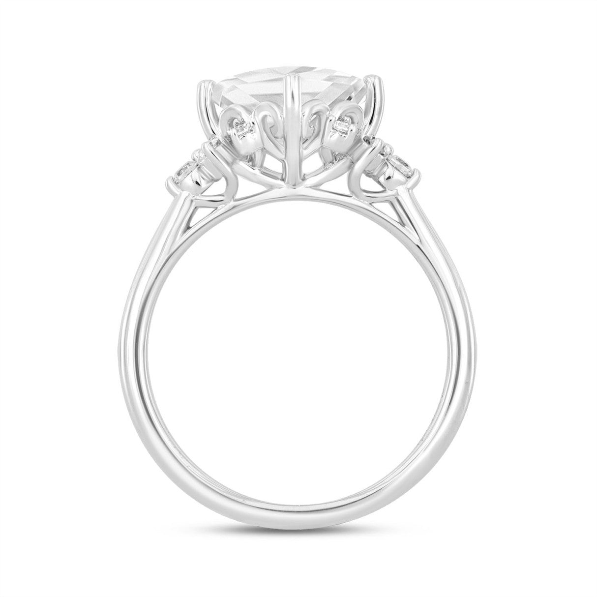 14K WHITE GOLD 1 1/2CT ROUND DIAMOND BRIDAL SET (CENTER STONE PRINCESS DIAMOND 1CT)