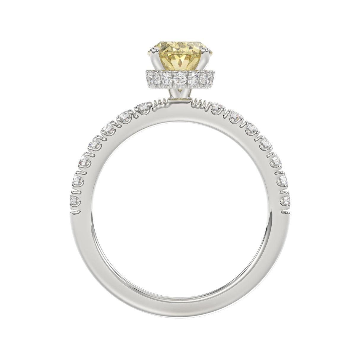 14K WHITE GOLD 2 1/2CT ROUND/OVAL DIAMOND LADIES RING