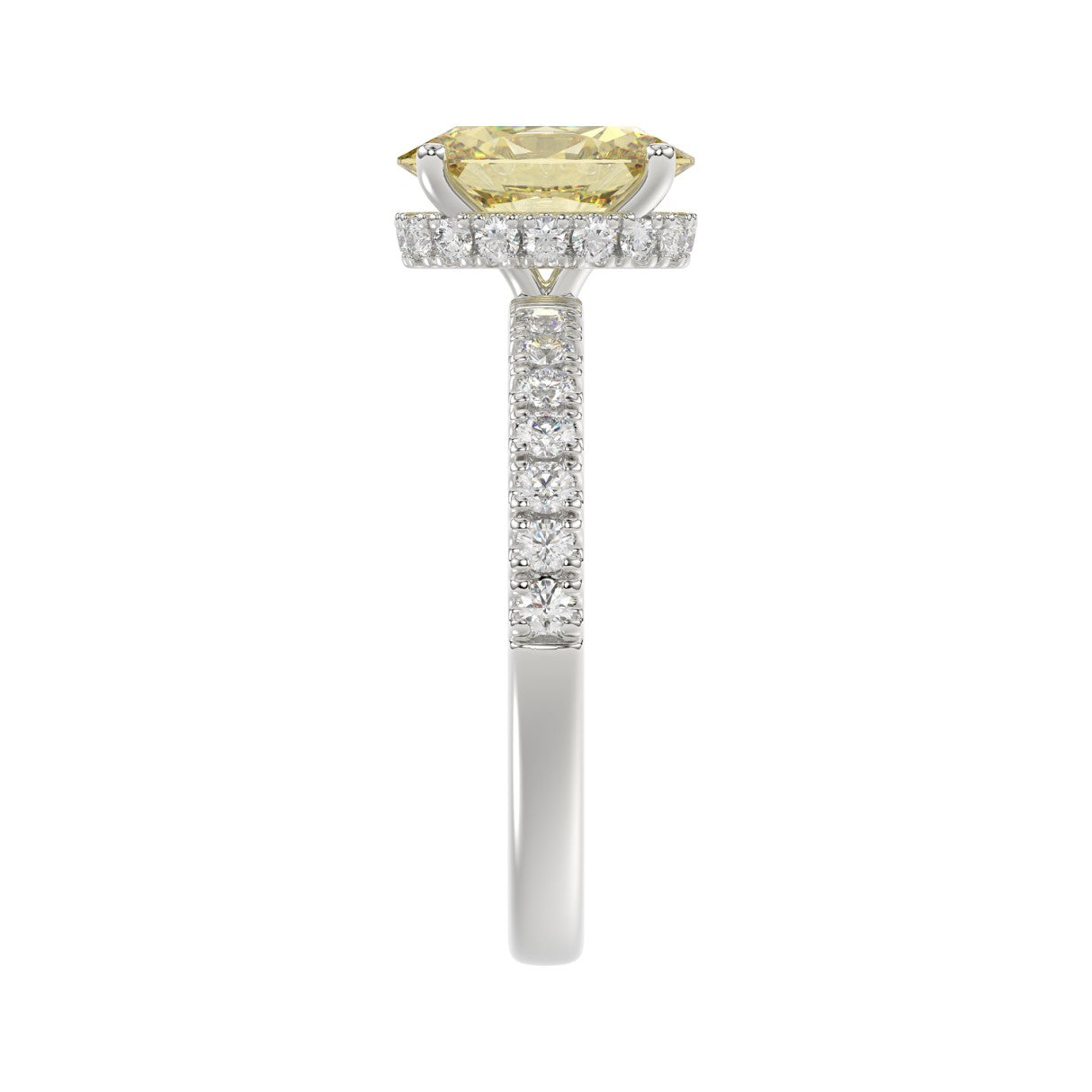 14K WHITE GOLD 2 1/2CT ROUND/OVAL DIAMOND LADIES RING