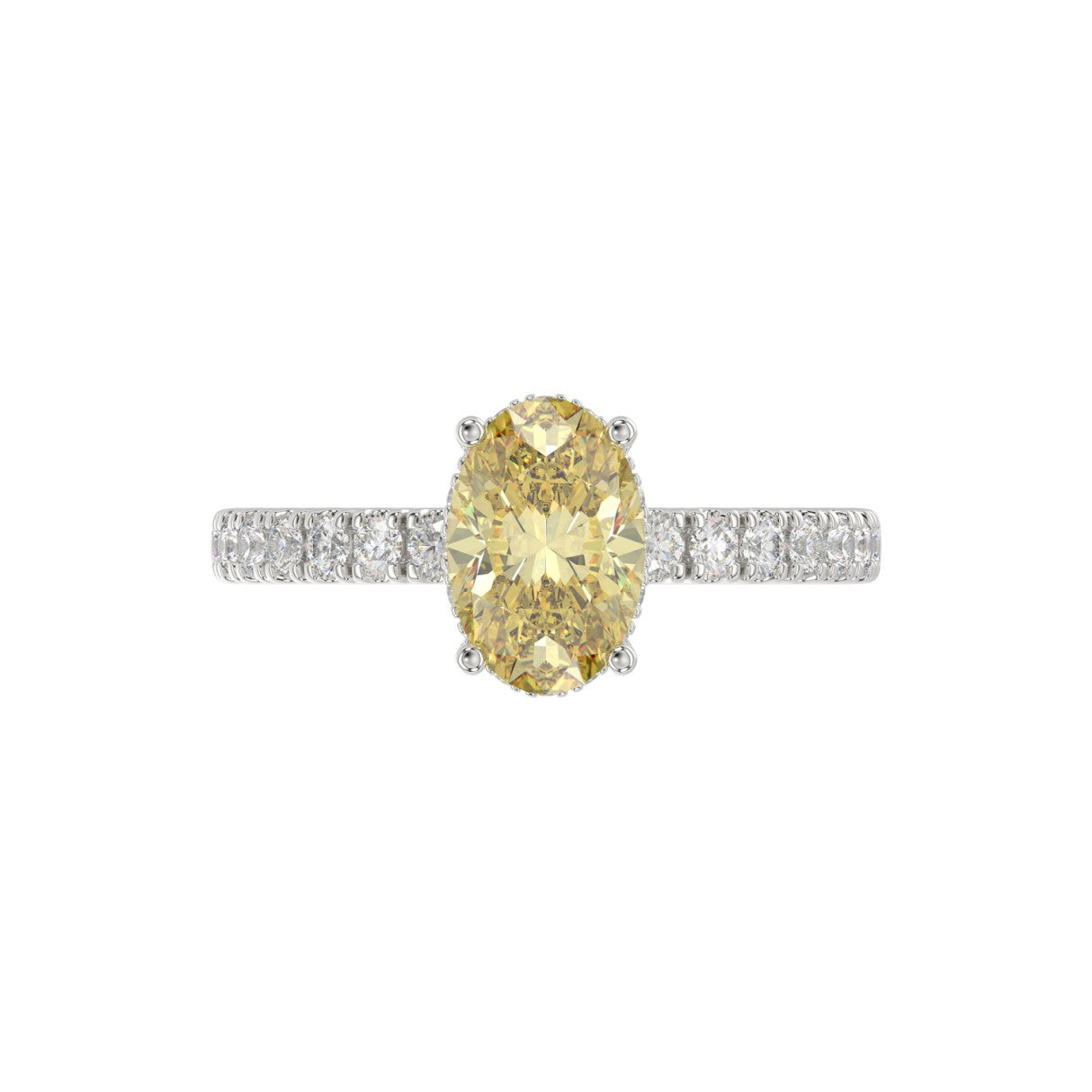 14K WHITE GOLD 2 1/2CT ROUND/OVAL DIAMOND LADIES RING