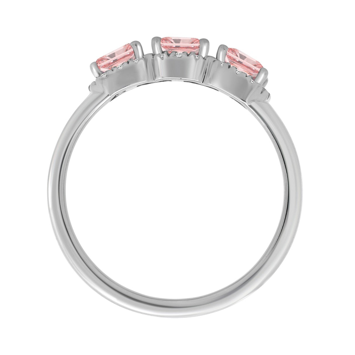 14K WHITE GOLD 1 3/4CT ROUND/PINK RADIANT DIAMOND LADIES RING