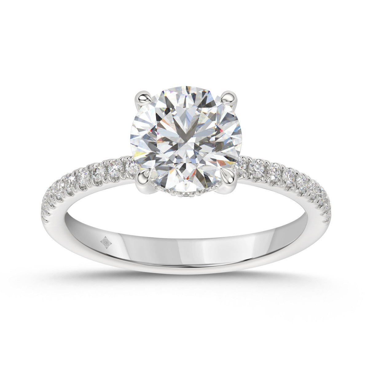 14K WHITE GOLD 1 3/4CT ROUND DIAMOND LADIES RING (CENTER STONE ROUND DIAMOND 1 1/2CT)