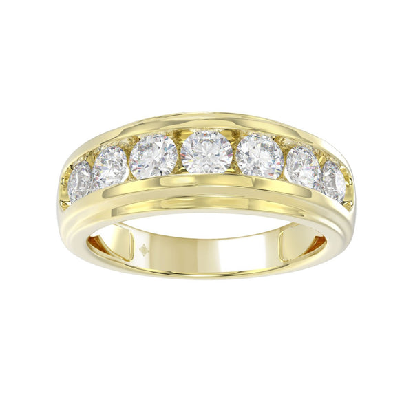 14K YELLOW GOLD 2.00CT ROUND DIAMOND MEN'S RING