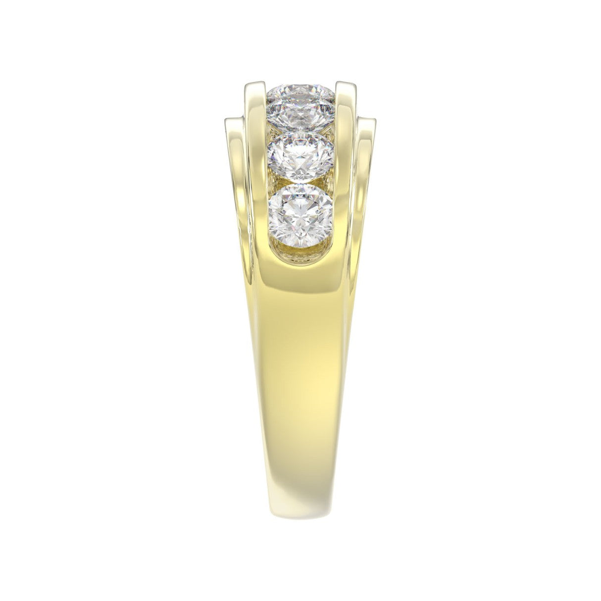 14K YELLOW GOLD 2.00CT ROUND DIAMOND MEN'S RING