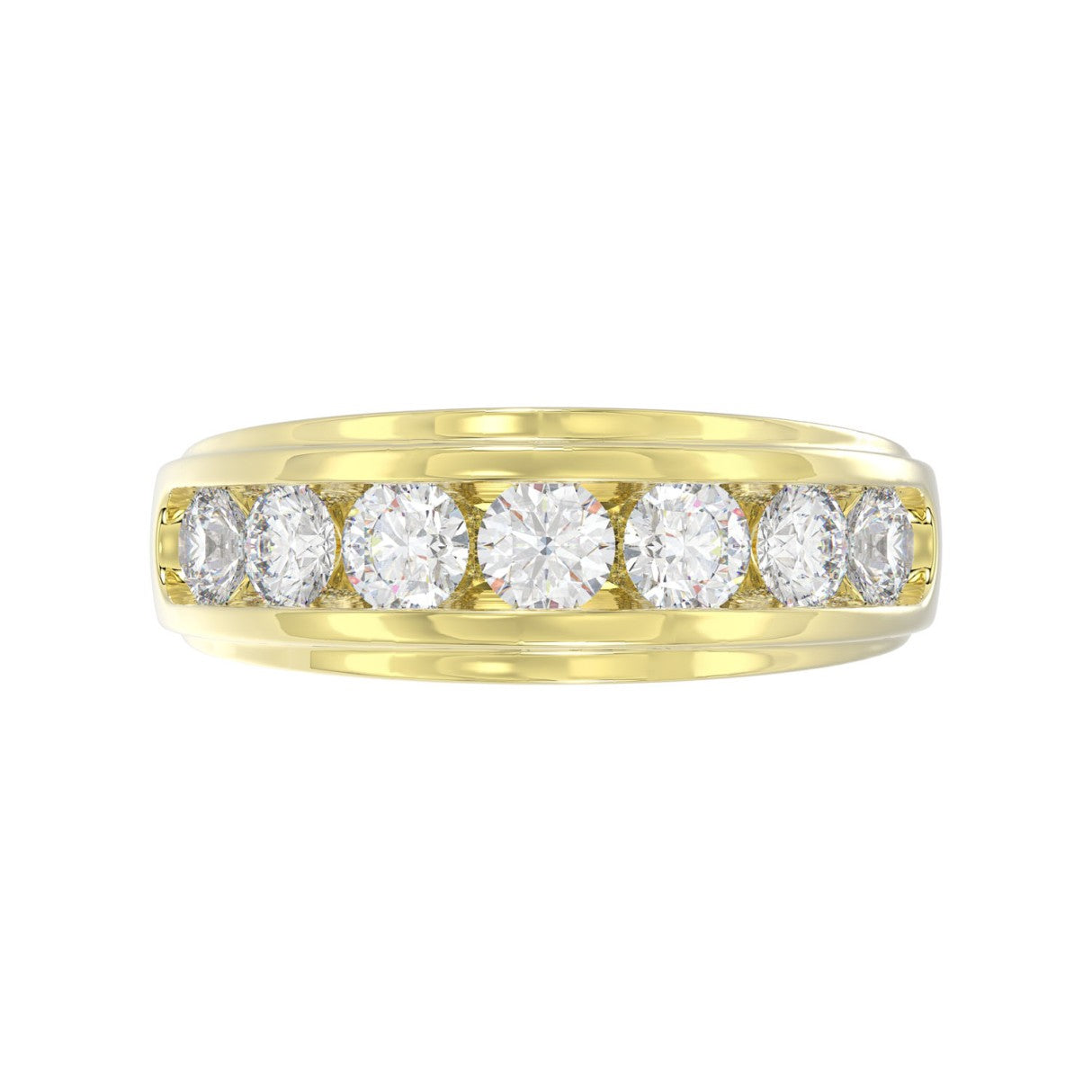 14K YELLOW GOLD 2.00CT ROUND DIAMOND MEN'S RING