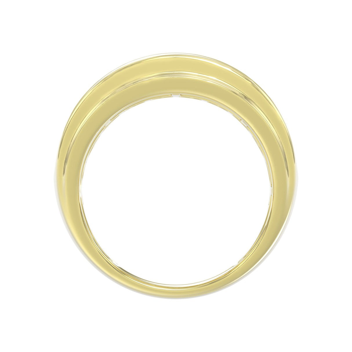 14K YELLOW GOLD 3.00CT ROUND DIAMOND MEN'S RING