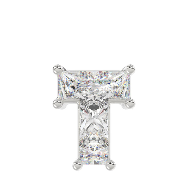 10K WHITE GOLD 1.00CT FANCY CUT ALPHABET DIAMOND MEN'S CHARM PENDANT