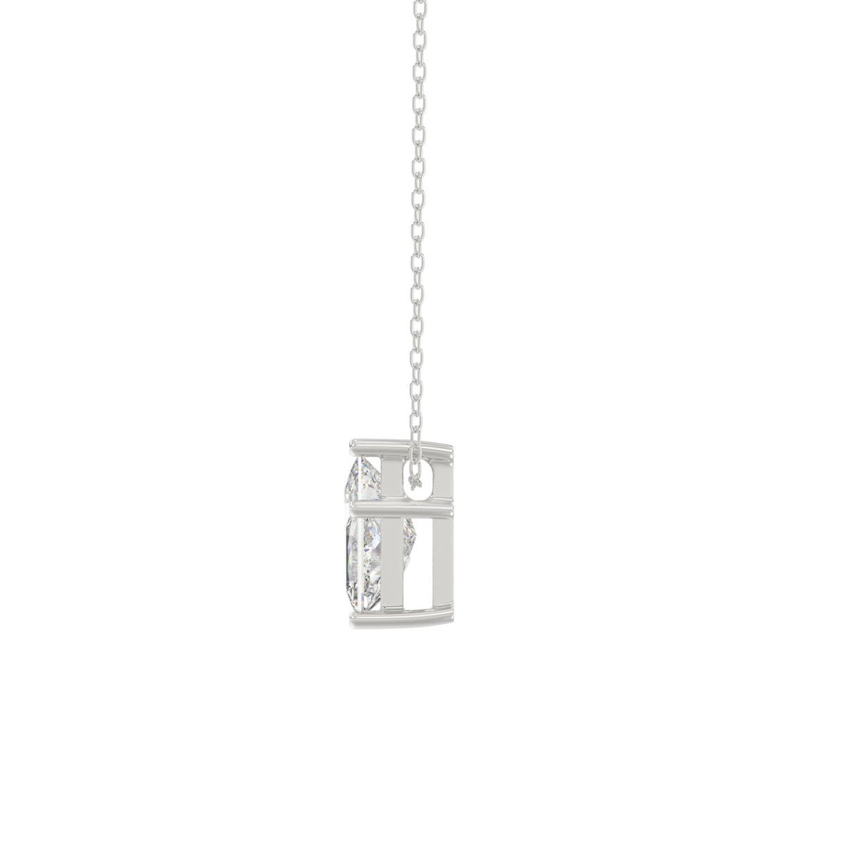 10K WHITE GOLD 1.00CT FANCY CUT ALPHABET DIAMOND LADIES PENDANT WITH CHAIN