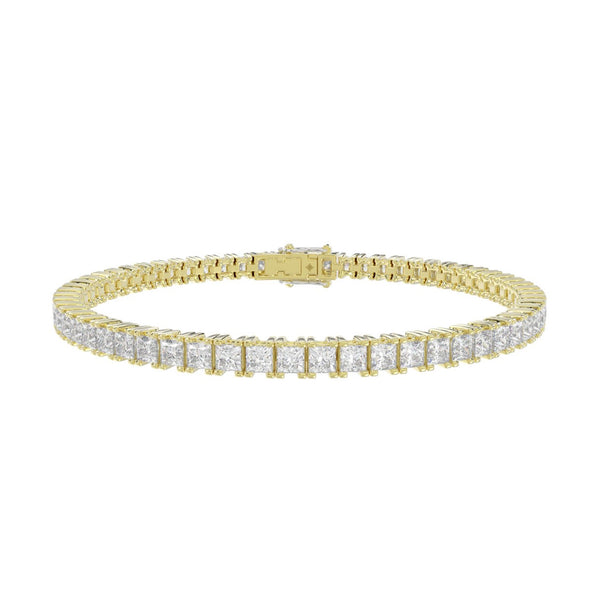 LADIES BRACELET 7CT PRINCESS DIAMOND 14K YELLOW GOLD