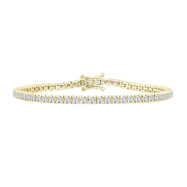 LADIES BRACELET 5CT ROUND DIAMOND 14K YELLOW GOLD