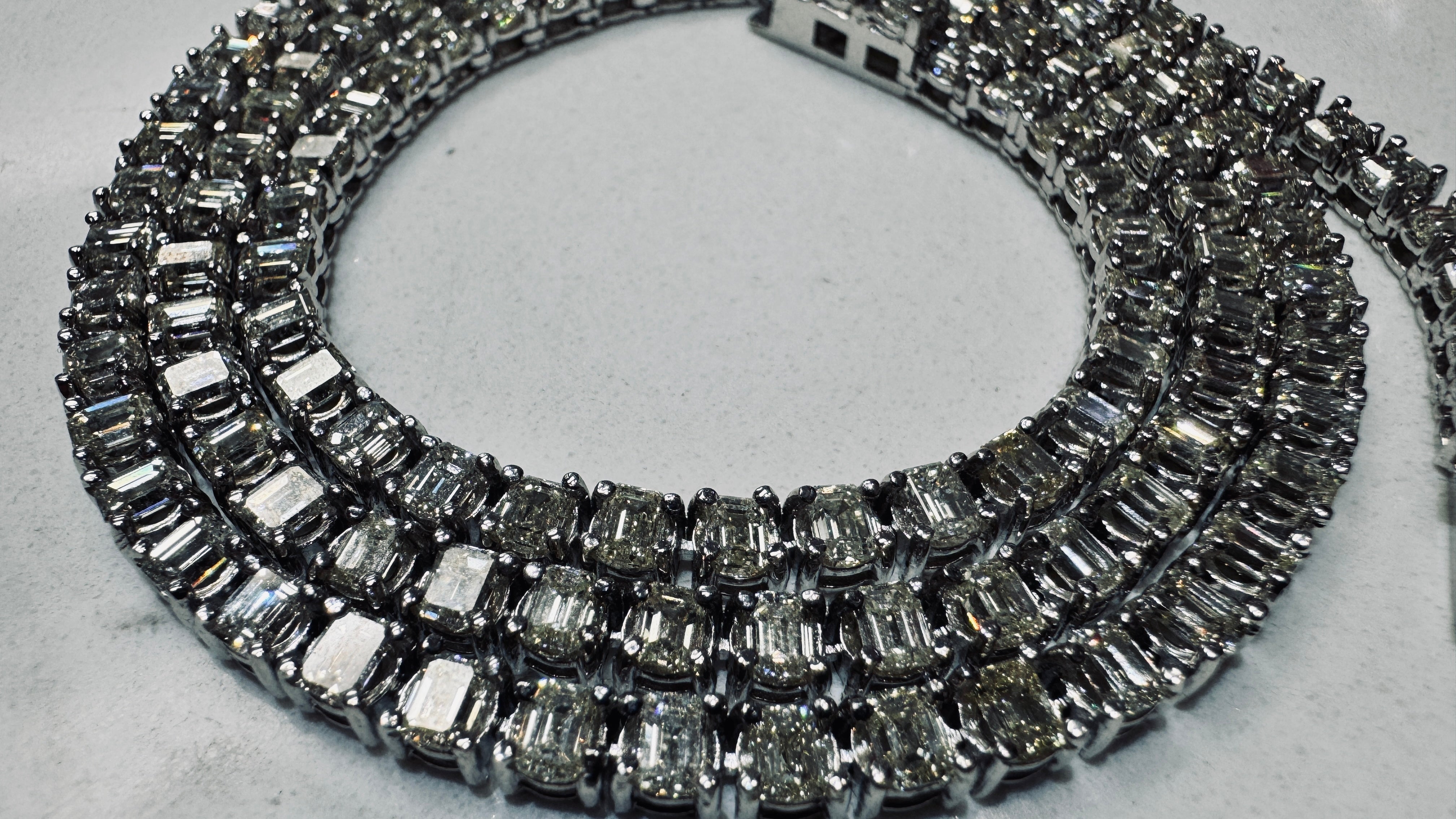 Emerald Cut Diamond Tennis Necklace 25 ctw Special
