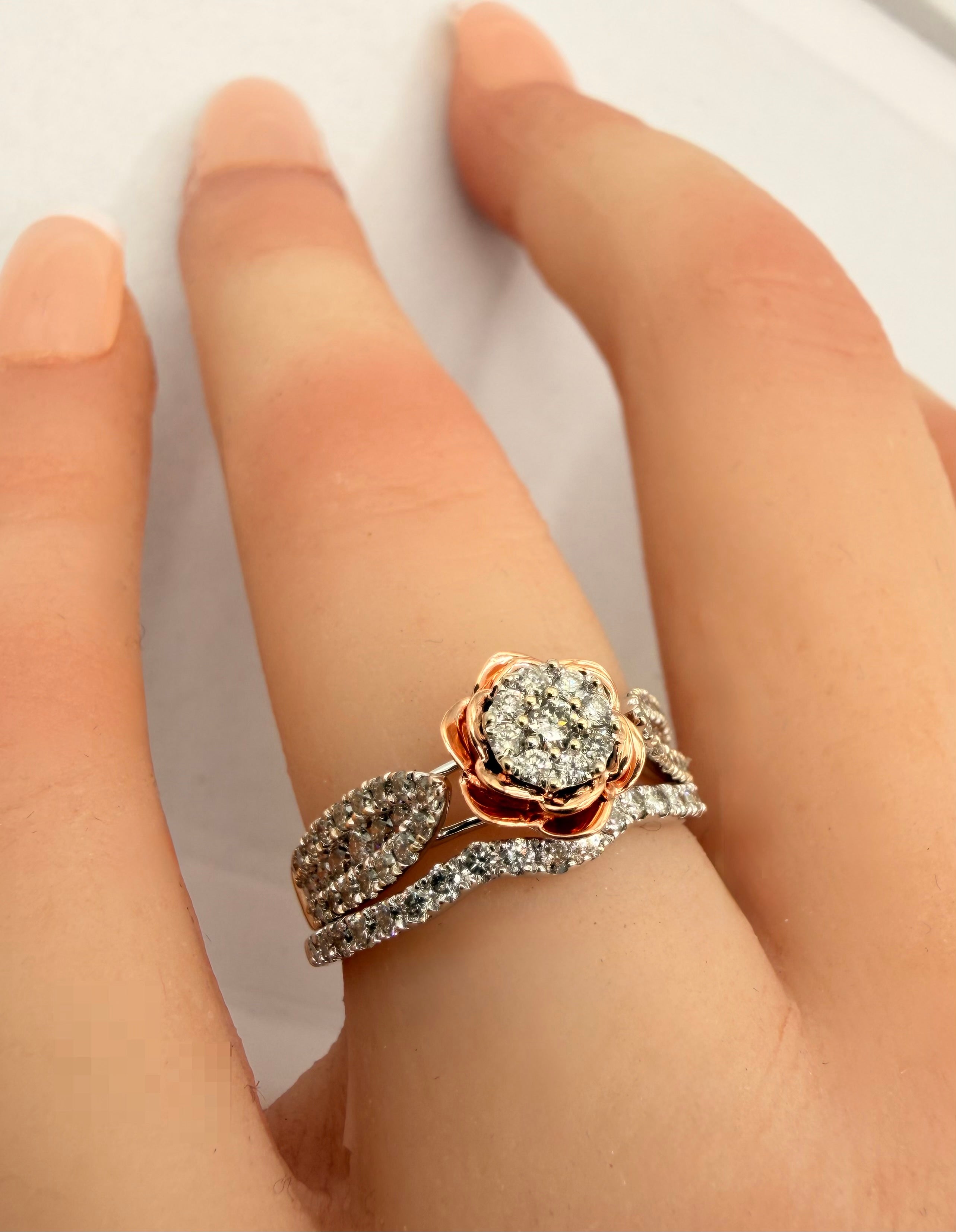 14k White/ Rose Gold Diamond Ring