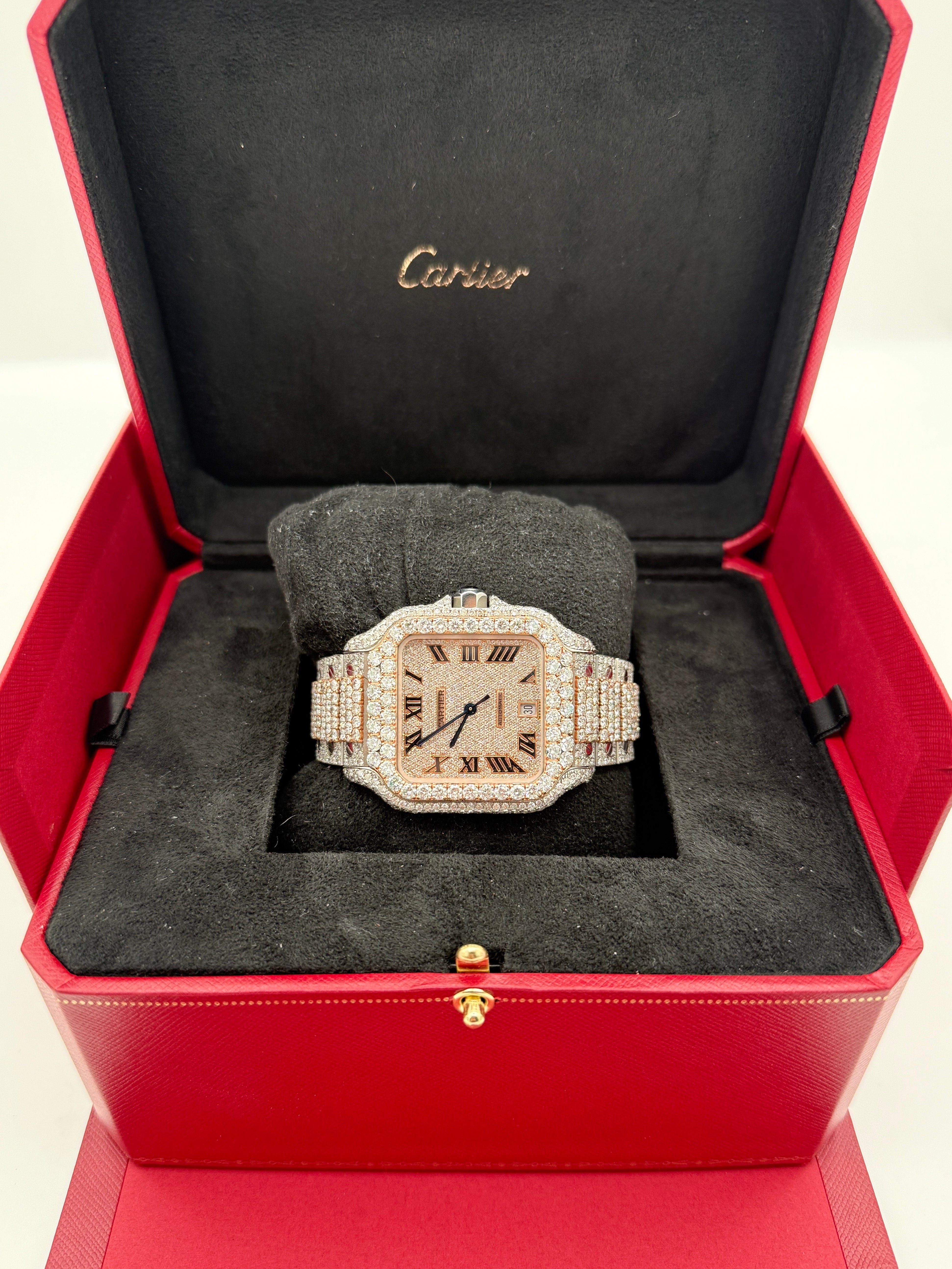 Iced-Out Santos XL Timepiece