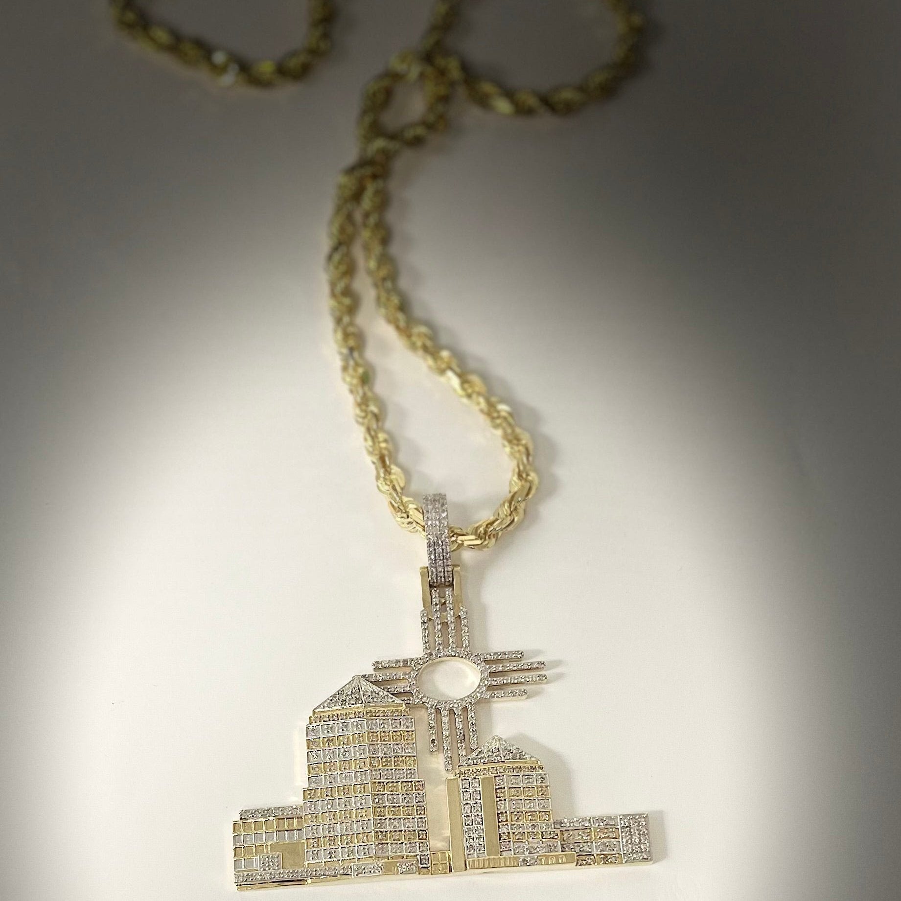 Custom Diamond Albuquerque SkyLine Zia Gold  pendant