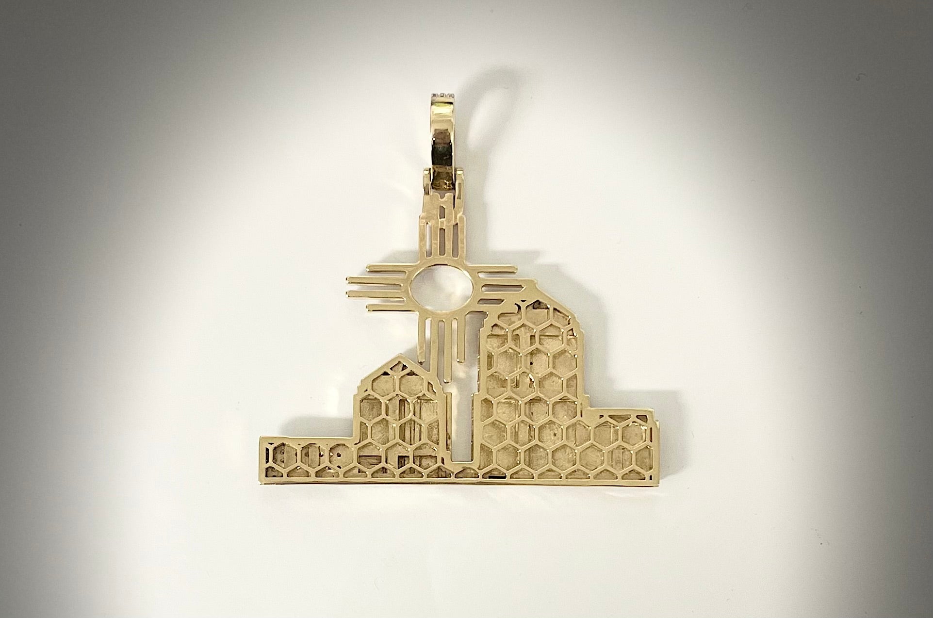 Custom Diamond Albuquerque SkyLine Zia Gold  pendant