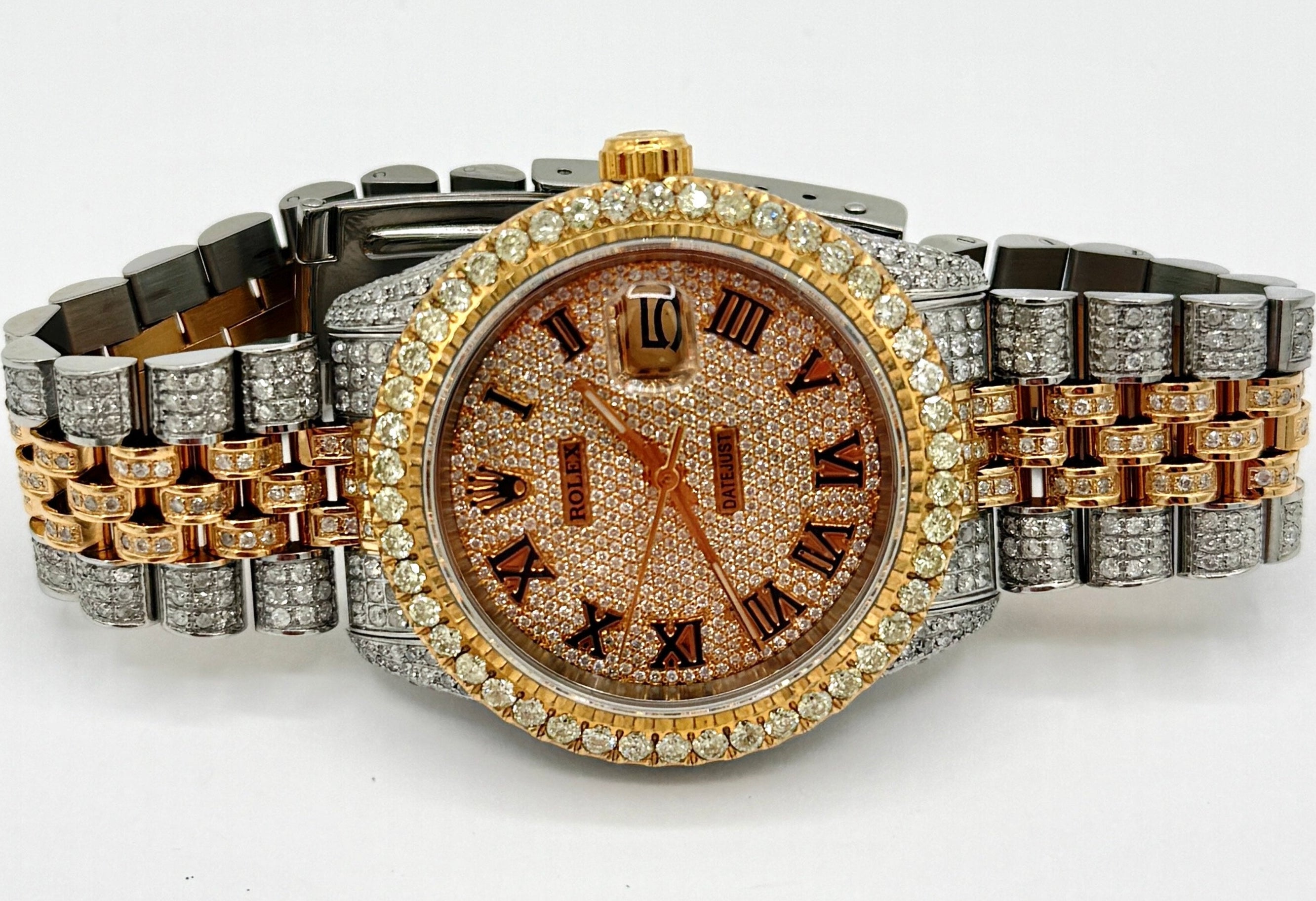 Pre-Owned Rolex Datejust Iced-Out Two-Tone