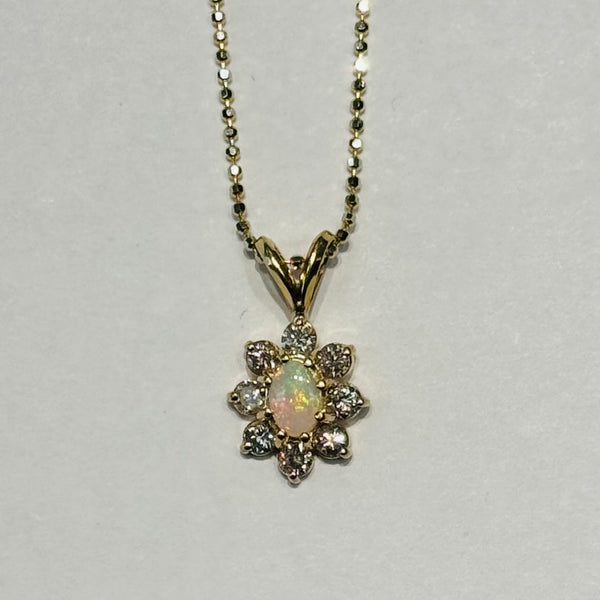 Opal and Diamond Pendant