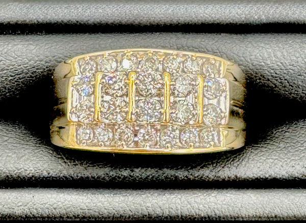 14k Yellow Gold Diamond Men's Ring