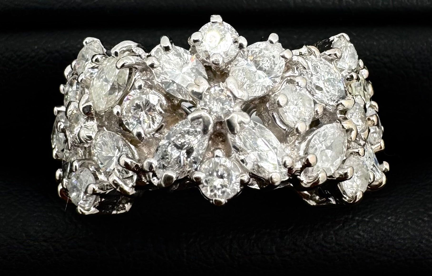 14k Yellow Gold Cluster Diamond Ring