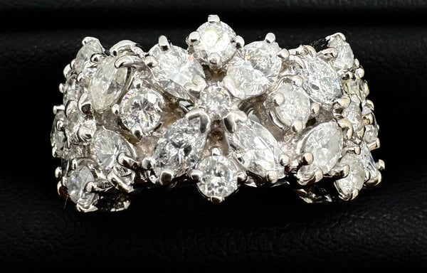 14k Yellow Gold Cluster Diamond Ring