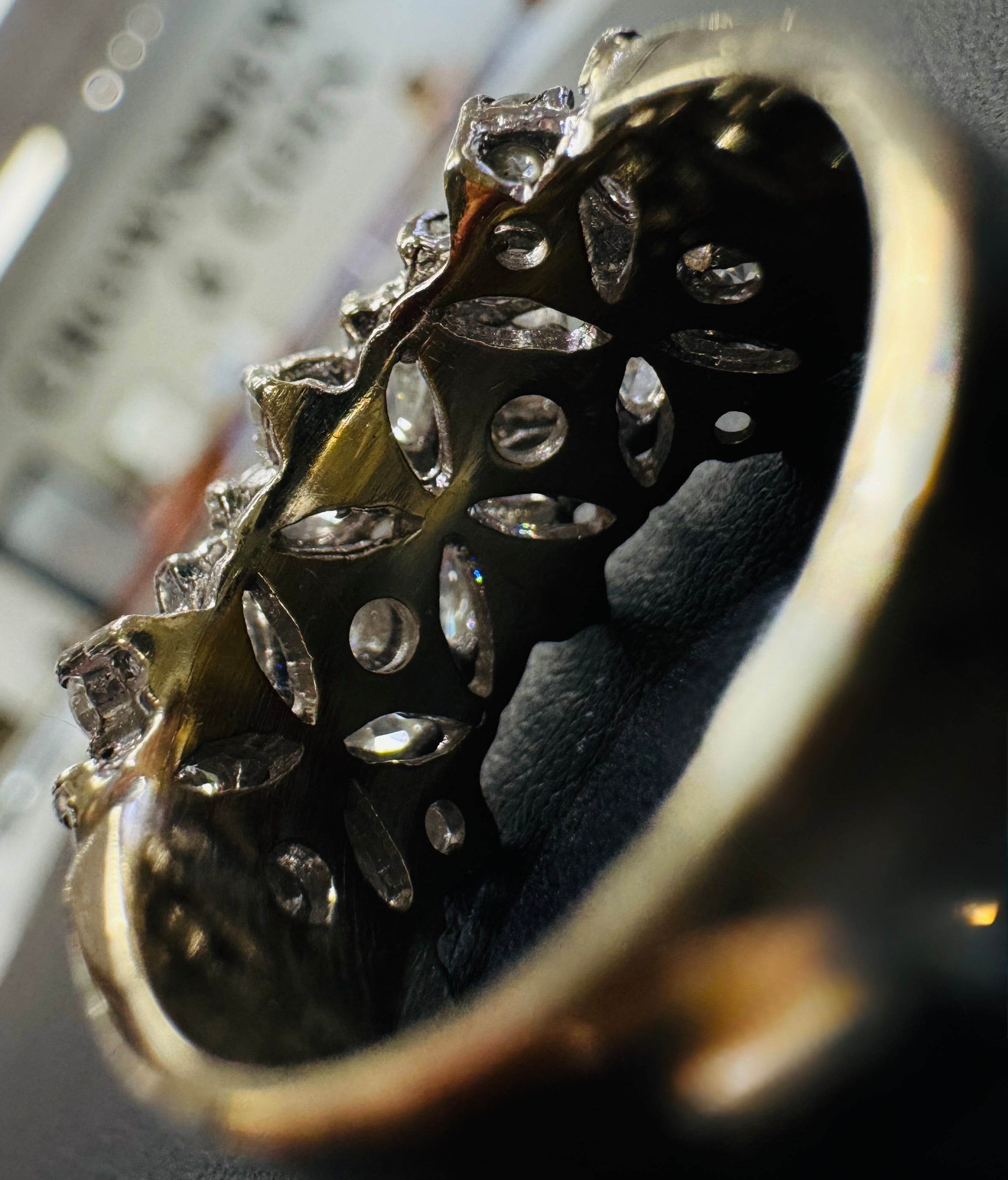 14k Yellow Gold Cluster Diamond Ring