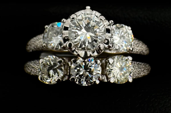 14k White Gold Diamond Wedding Set