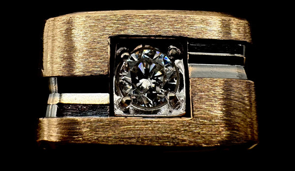 14k Yellow Gold Diamond Mens Ring