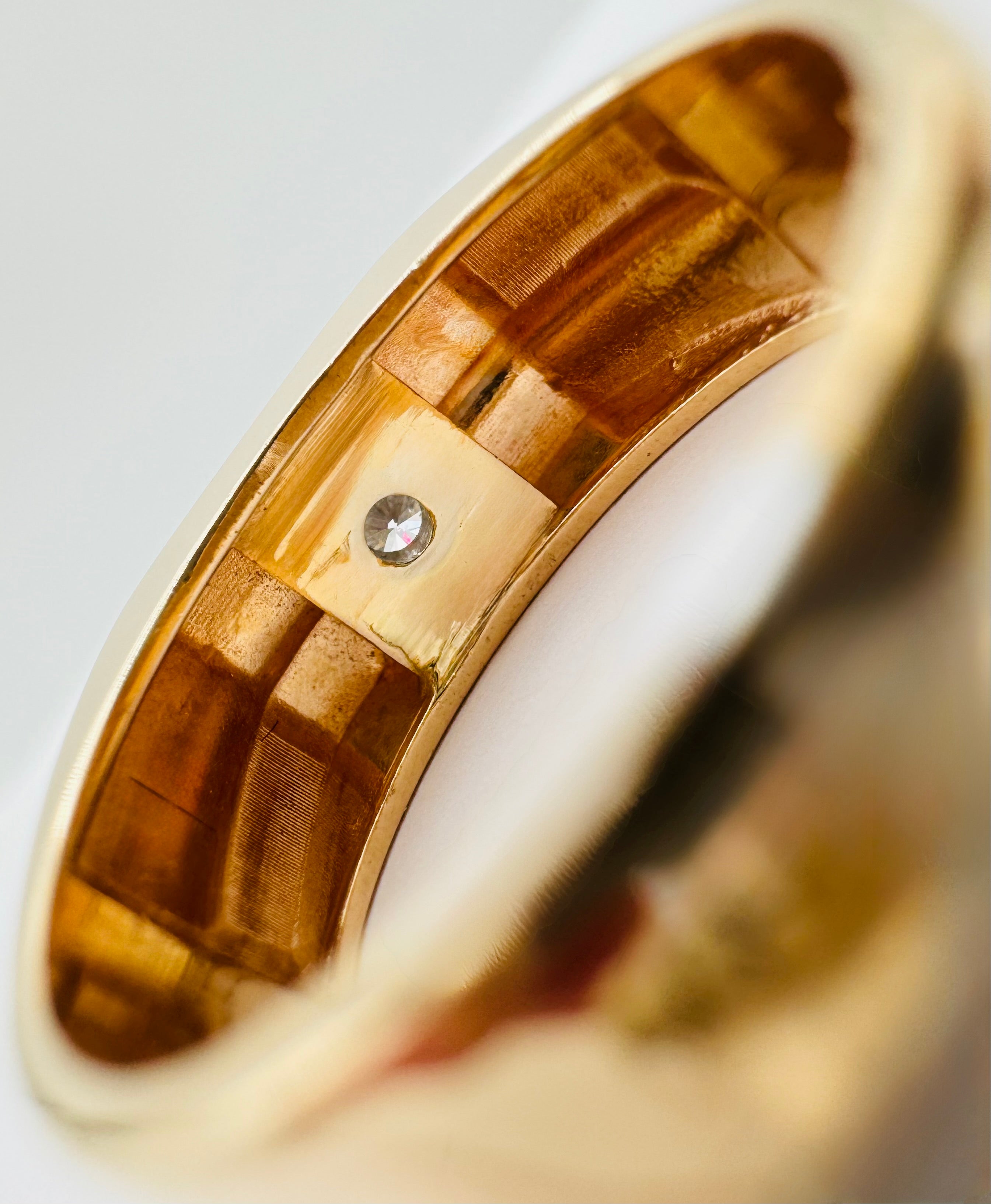 14k Yellow Gold Diamond Mens Ring