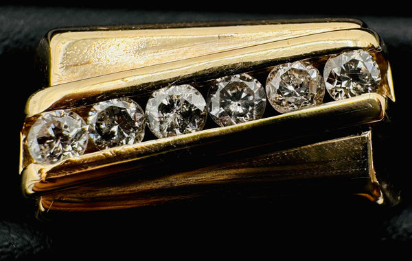 14k Yellow Gold Mens Diamond Ring