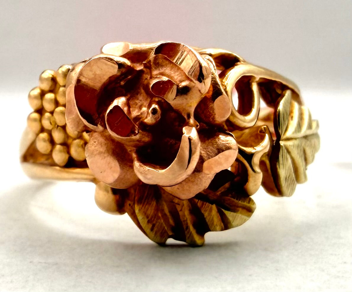 10k Two - Tone Rose Ring