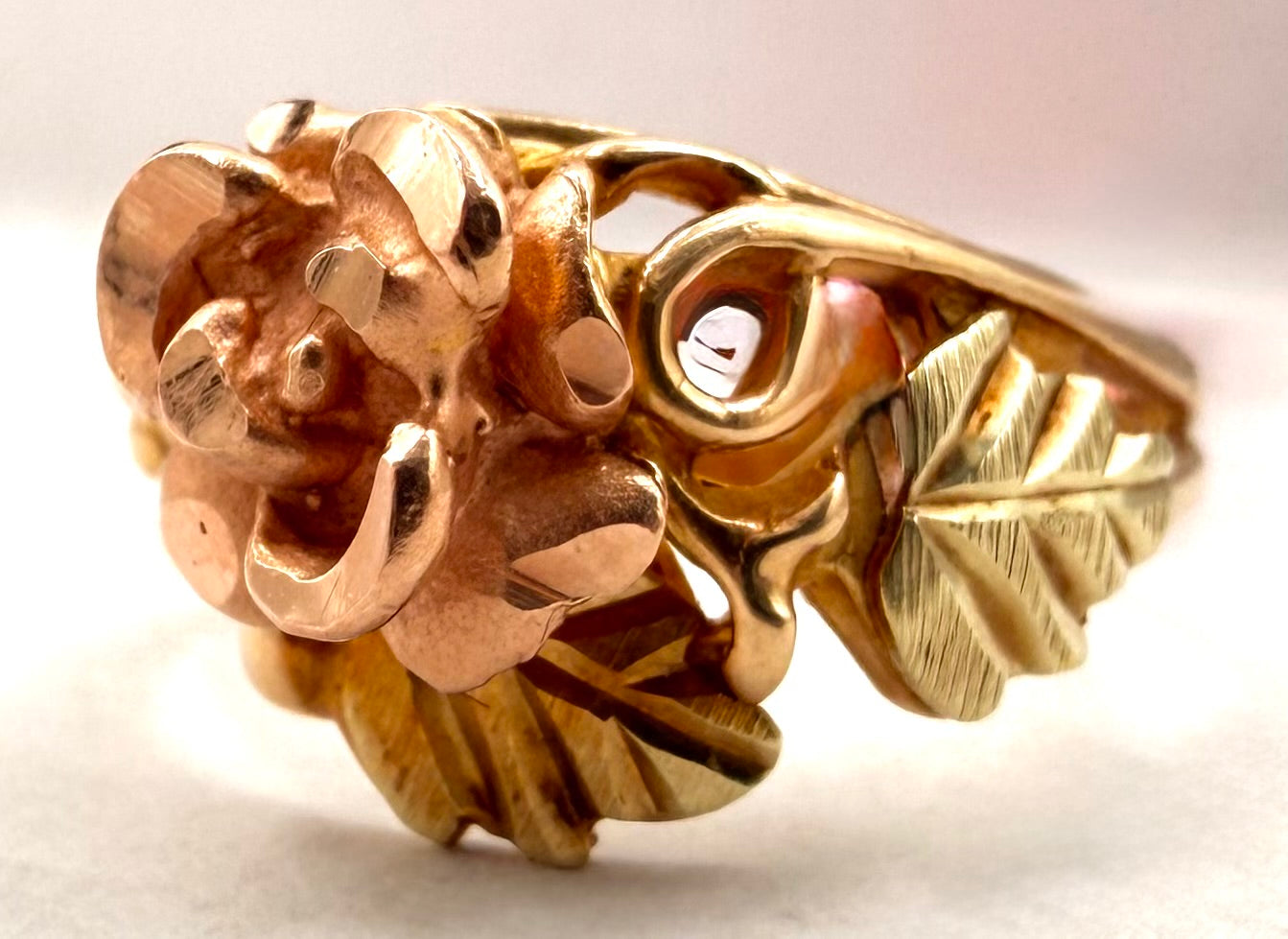 10k Two - Tone Rose Ring