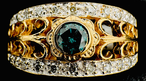 Blue Diamond Ring