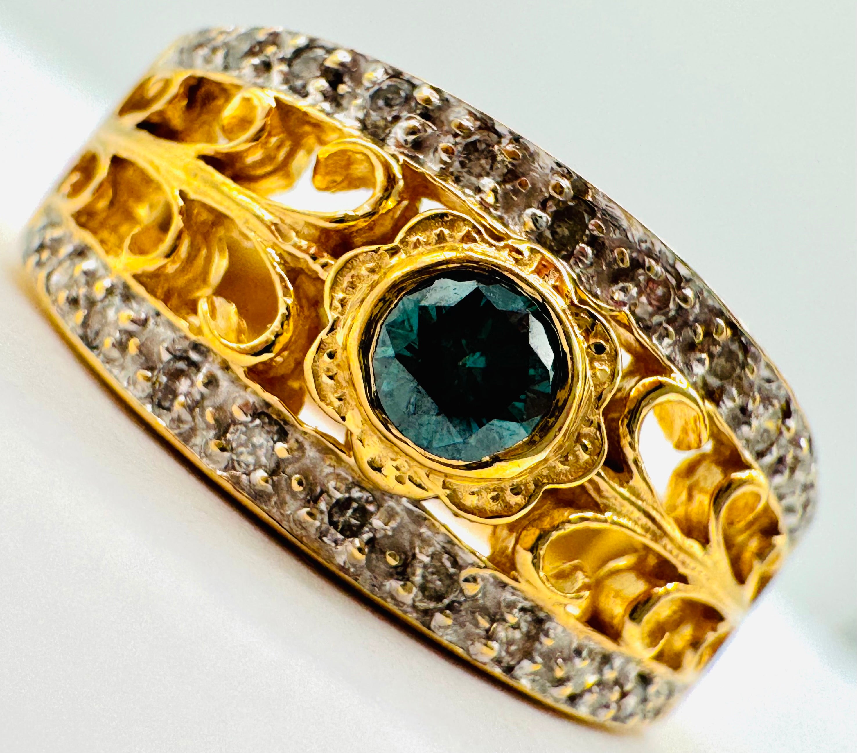 Blue Diamond Ring