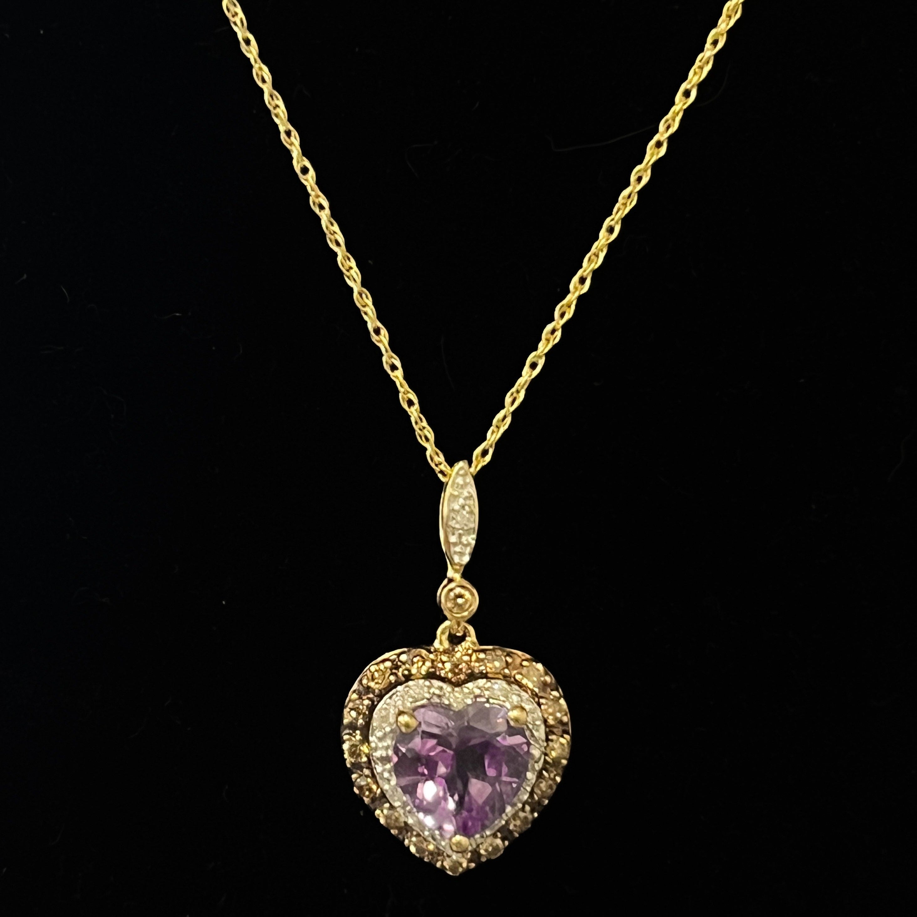 $499 14 Karat Amethyst Heart Pendant