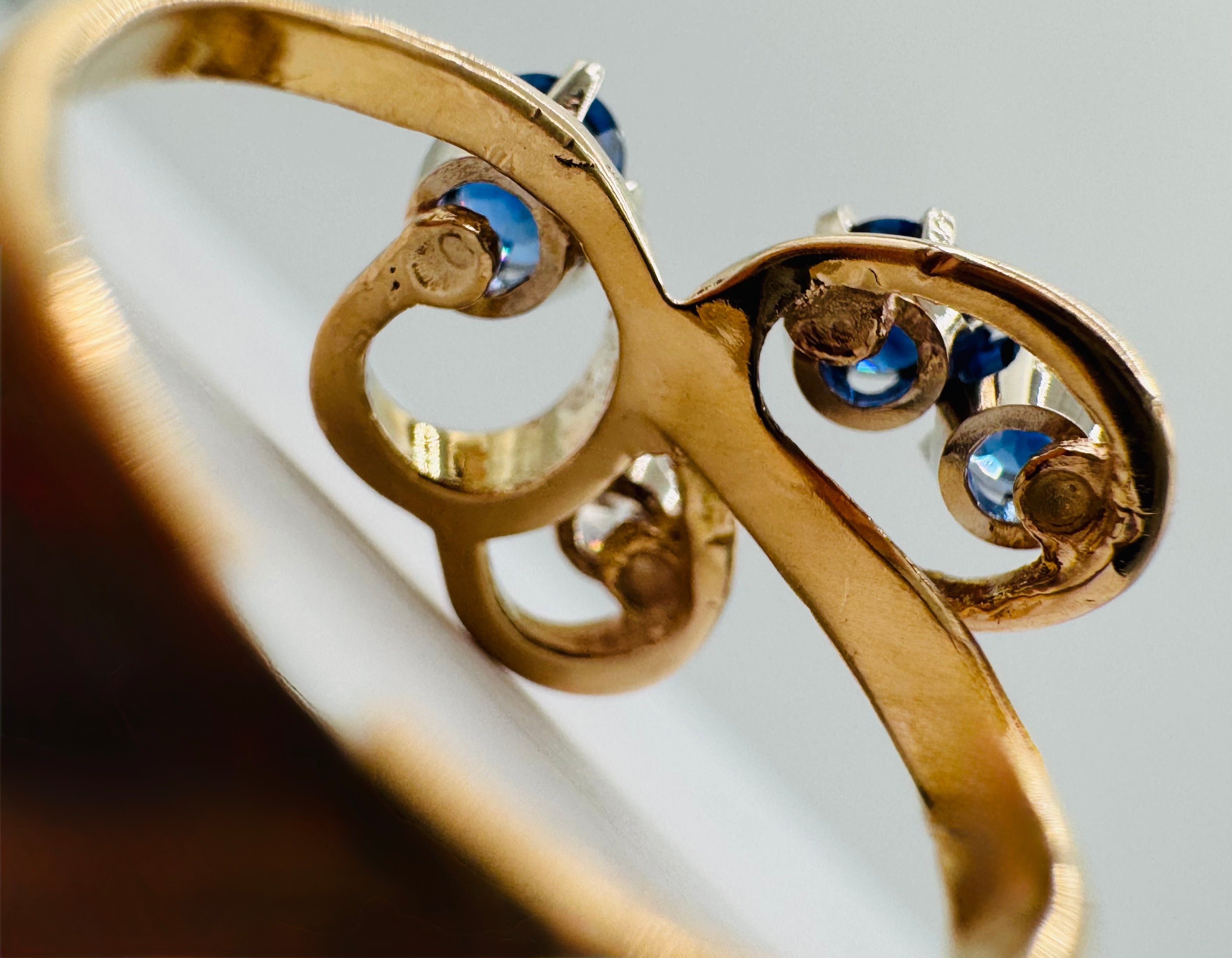 14k Yellow Gold Sapphire/ Diamond Ring