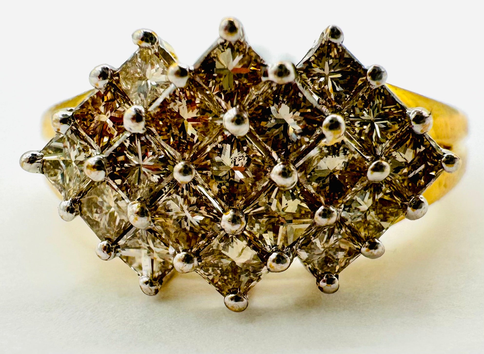 10k Yellow Gold Diamond Cluster Ring