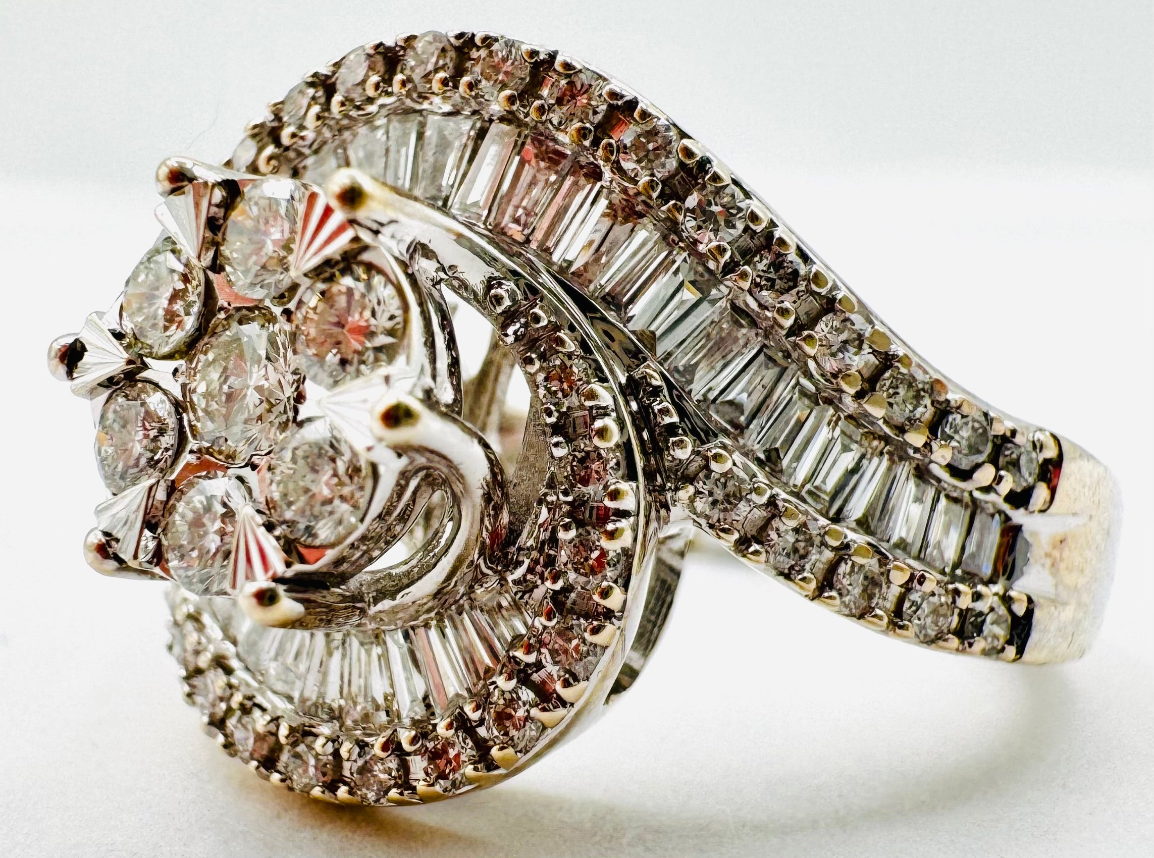 14k White Gold Cluster Diamond Ring