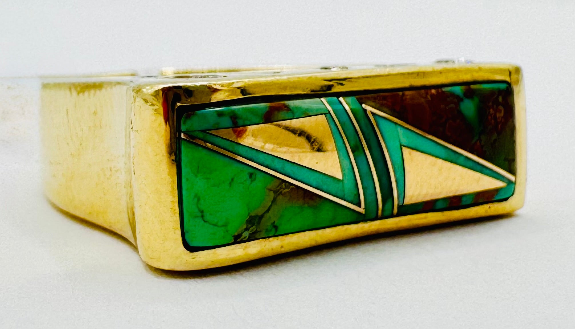 14k Yellow Gold Turquoise Diamond Ring