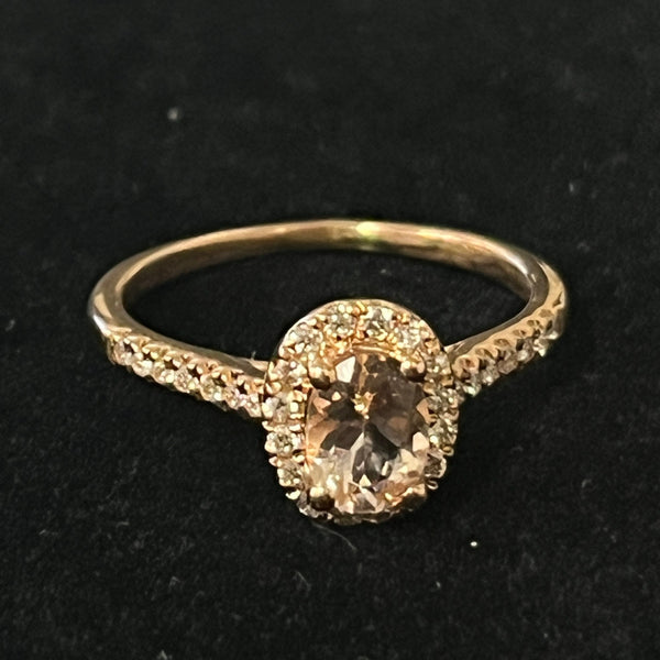 $749 Clearance Morganite and Diamond Ring