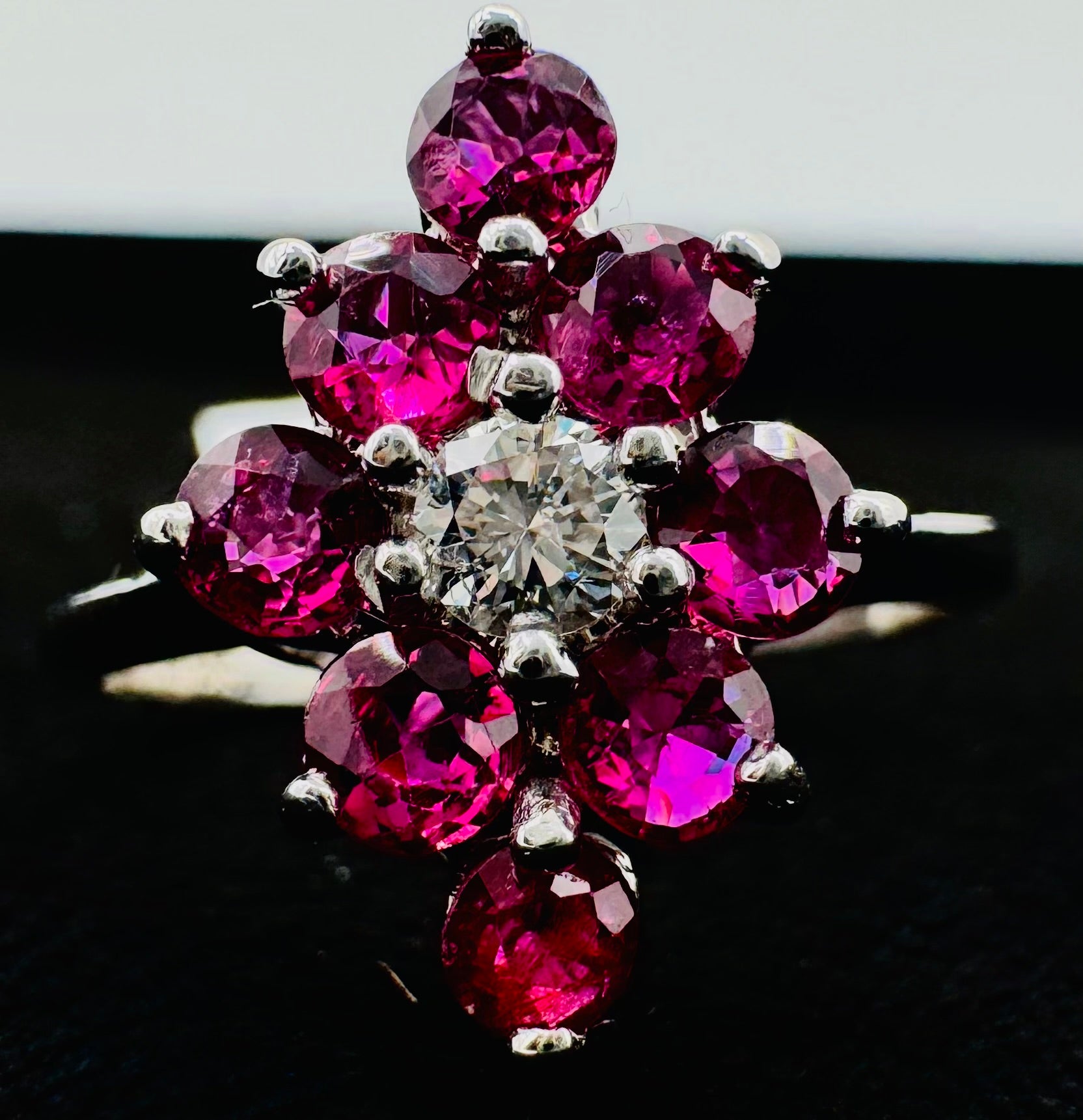 14k White Gold GF Ruby Ring