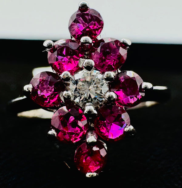 14k White Gold GF Ruby Ring