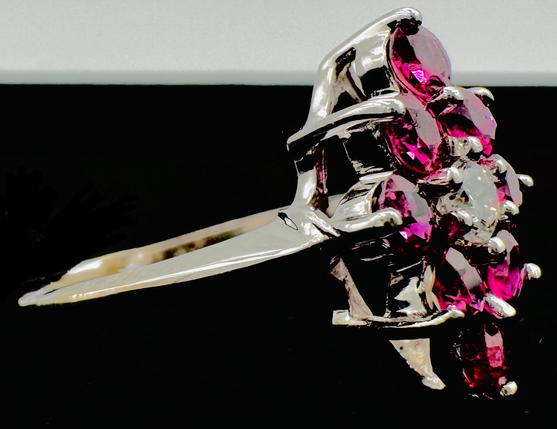 14k White Gold GF Ruby Ring