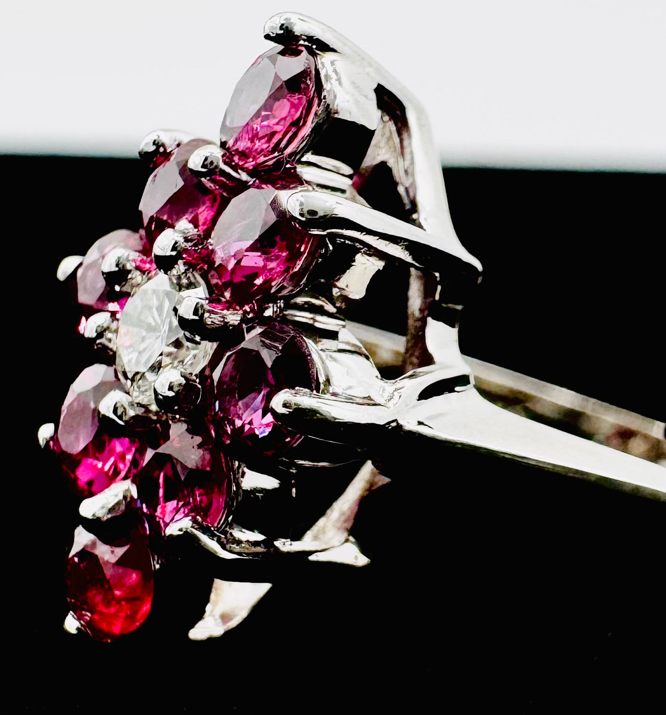 14k White Gold GF Ruby Ring