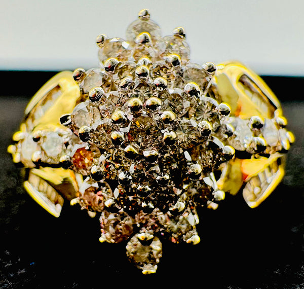 10k Yellow Gold Cluster Diamond Ring