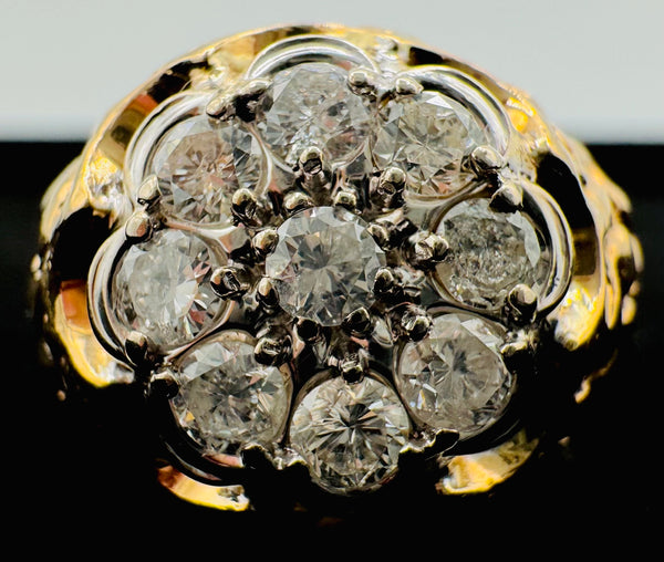 10k Yellow Gold Diamond Nugget Ring