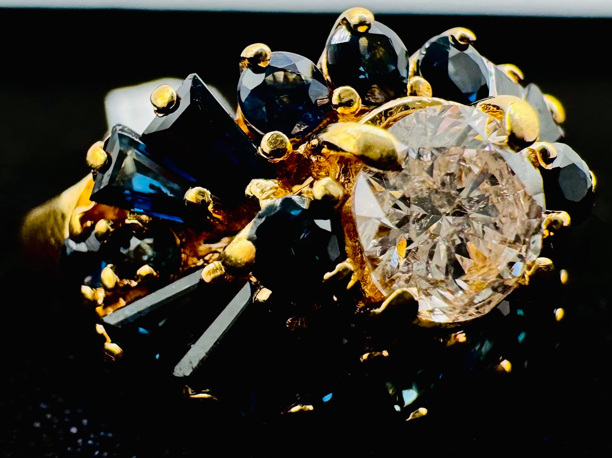 14k Yellow Gold Sapphire/Diamond Ring