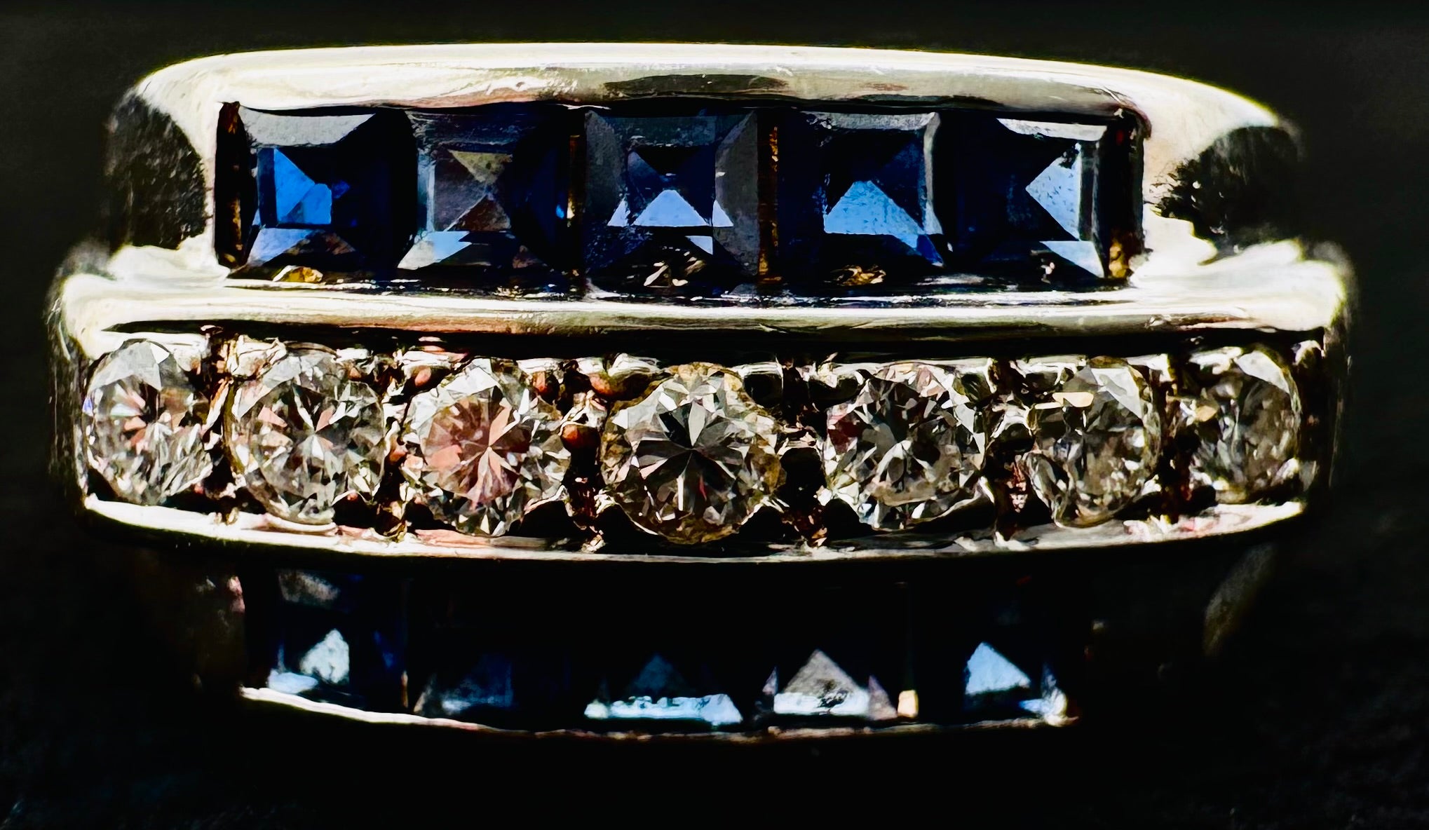 14k White Gold Sapphire/Diamond Ring