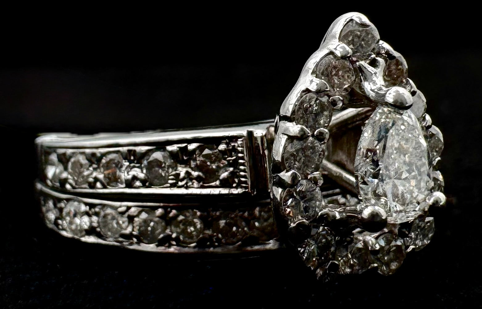 14k White Gold Wedding Set